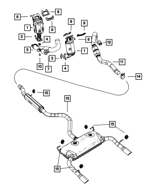 52022288AH - Exhaust: Exhaust Muffler And Tailpipe for Mopar Image image