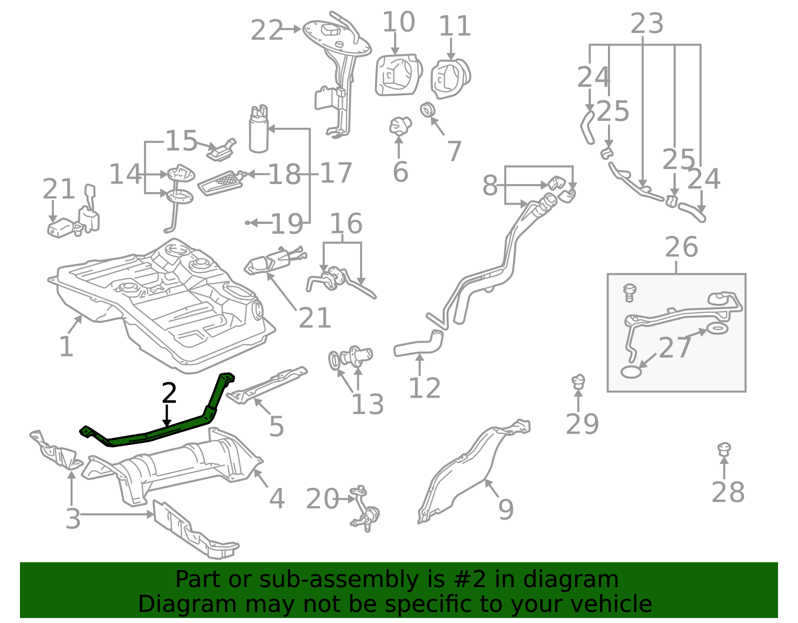 77601-42050 - Fuel Tank Strap 2001-2005 Toyota RAV4