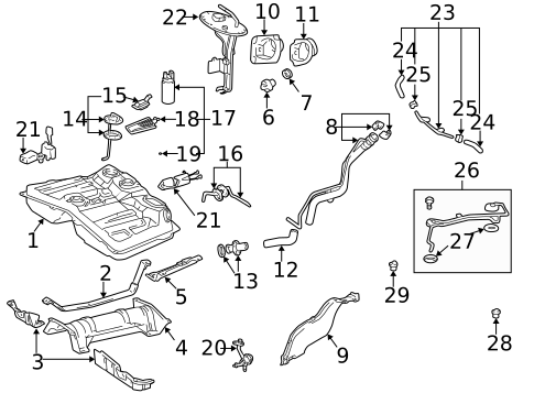 Fuel System Components for 1997 Toyota RAV4 #0