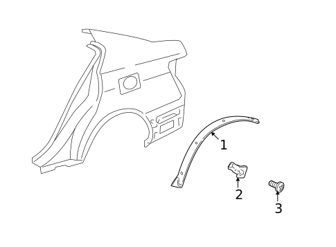 Exterior Trim - Quarter Panel for 2010 Lexus GS460 #0