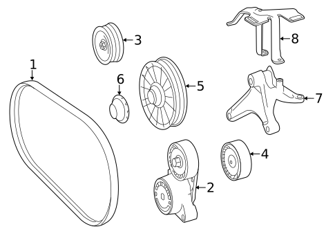 Belts & Pulleys for 2014 Mercedes-Benz CLS63 AMG S #1
