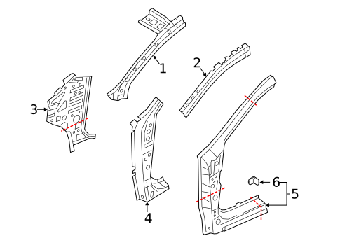 Hinge Pillar for 2020 Mitsubishi Mirage G4 #0