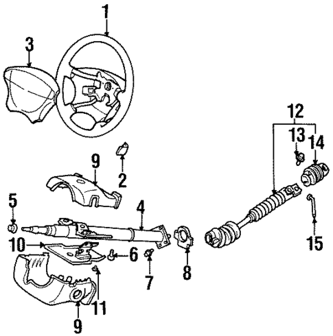 Steering Column & Wheel for 1997 Suzuki Sidekick #0