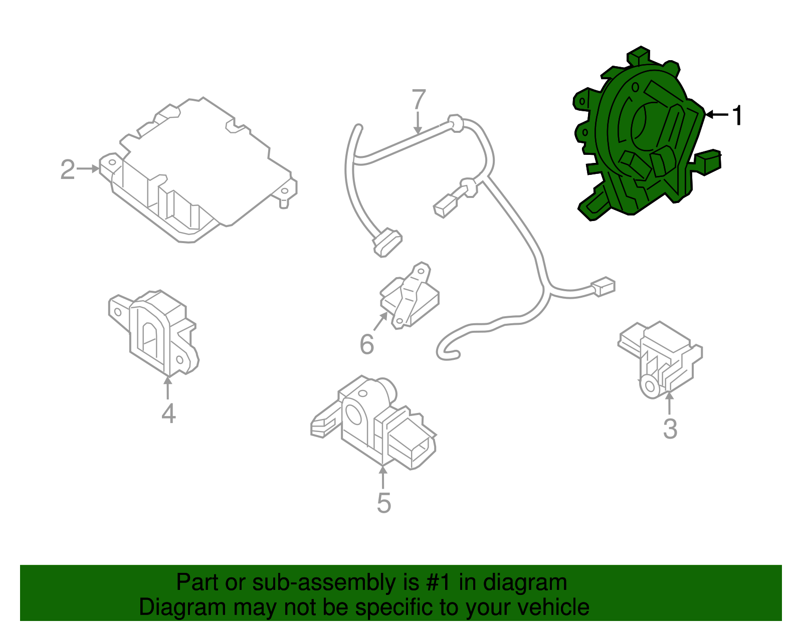 2013-2024 Nissan Clock Spring 25554-3JA1A | Parts for Nissans