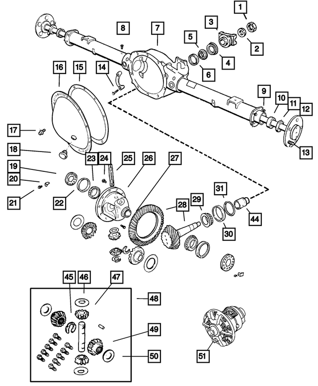 4886134AA - Rear Axle: Axle Housing for Jeep: Cherokee Image