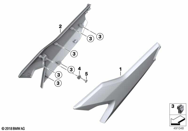 46638388929 - Frame and Mounting Parts: Fairing Side Panel Blank Left - Rohteil/blank for BMW-Motorrad Image image