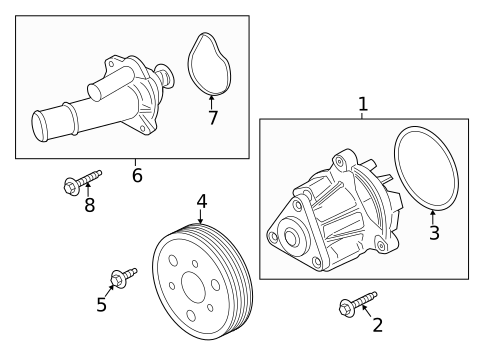Thermostat & Housing for 2015 Ford Mustang #0