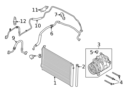 Condenser, Compressor & Lines for 2009 BMW M3 #0