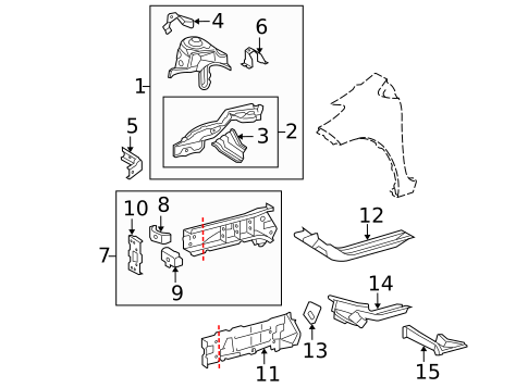 Structural Components & Rails for 2011 Toyota Yaris #0
