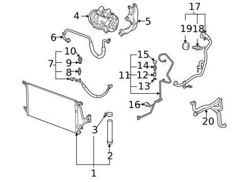 Condenser, Compressor & Lines for 2005 Chevrolet Colorado #8