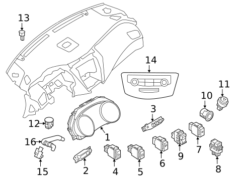 Cluster & Switches for 2023 Nissan Murano #0