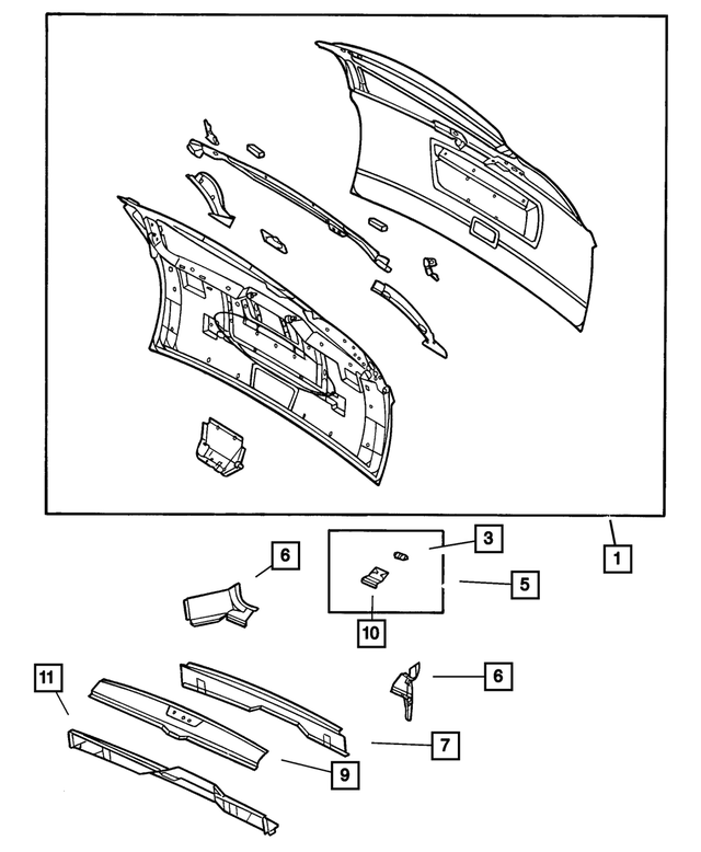 5135945AA - Body Sheet Metal Except Doors: Liftgate for Mopar Image
