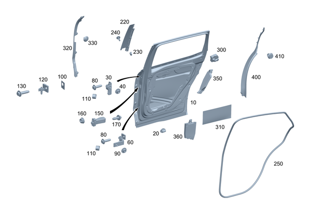 2477354801 - : Door Impact Absorber for Mercedes-Benz Image