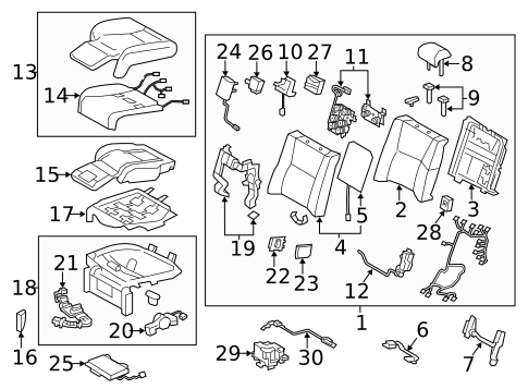 Rear Seat Components for 2013 Lexus LS600h #2