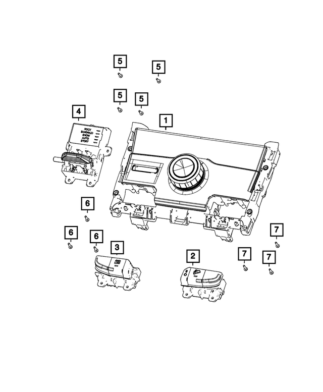 68476686AC - Electrical: 3 Gang Switch for Mopar Image