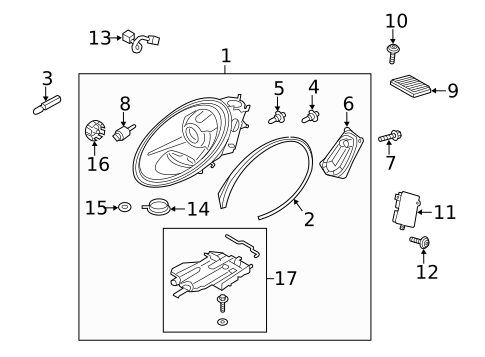 Headlamp Components for 2012 Porsche 911 #2