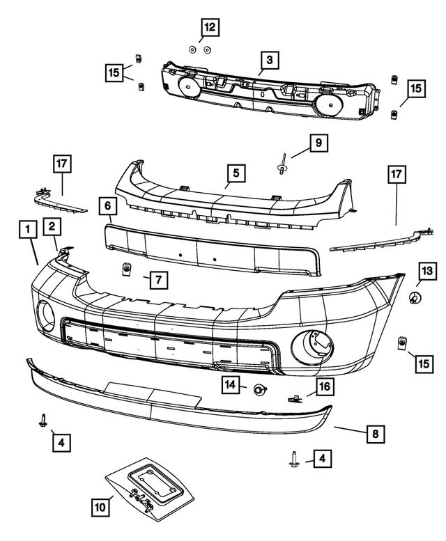 1FJ911D7AC - Frame, Bumper and Fascia: Front Fascia for Mopar Image image