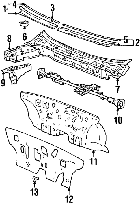 Cowl for 1997 Hyundai Elantra #0