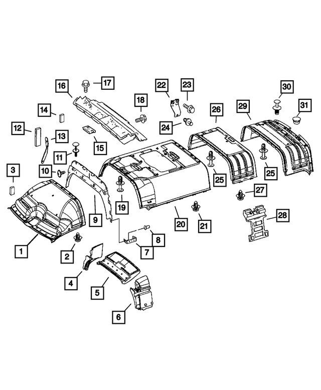 1HA95ADVAA - Interior Trim: Headliner for Dodge: Sprinter 2500, Sprinter 3500 Image