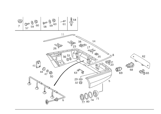 WA1408800240 - Attachment Parts: Panelling for Mercedes-Benz: 300SD, 400SE, 400SEL, 500SEL, 600SEL, S420 Image image