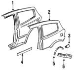 4636SR3H00ZZ - Body: Quarter Panel for Honda: Civic Image