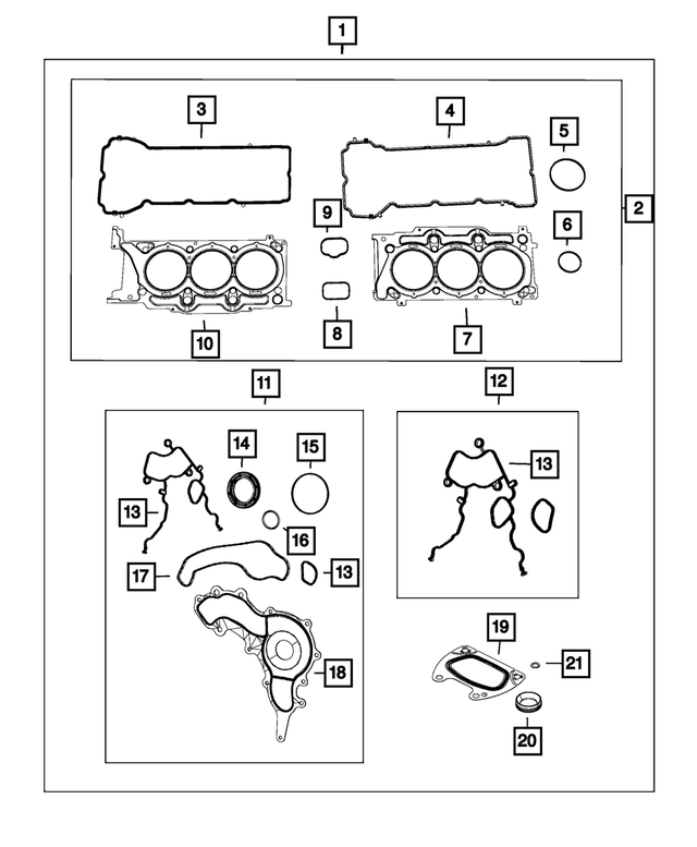 68370039AC - 3.6L Gas; Engine: Engine Gasket Kit for Mopar Image