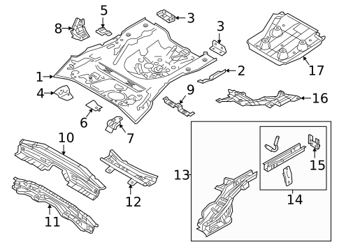 Rear Floor & Rails for 2019 Toyota Yaris #0