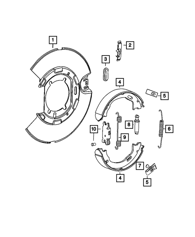 5170482AA - Brakes: Parking Brake Adapter Assembly, Left for Chrysler: 300 | Dodge: Challenger, Charger, Magnum Image