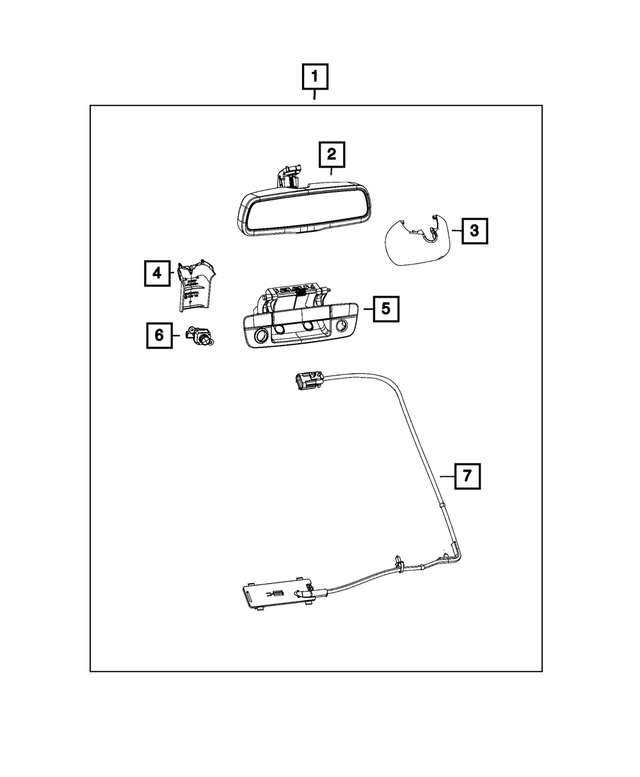 68104884AE - Mopar Accessories - Component Parts: Inside Rear View Mirror for Mopar Image