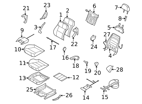 Passenger Seat Components for 2008 Saturn Astra #1