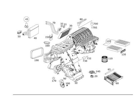Heater Case with Blower for 2008 Mercedes-Benz R320 #0