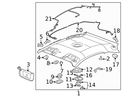 Interior Trim - Roof for 2007 Chevrolet Cobalt #0
