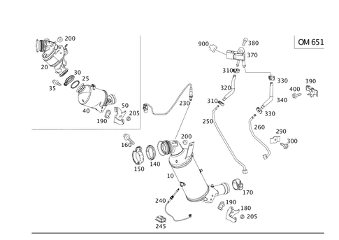 Exhaust System on 4-Cylinder Diesel Vehicles for 2014 Mercedes-Benz C250 #0