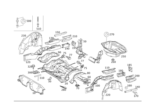 Rear End Floor for 2006 Mercedes-Benz C230 #0