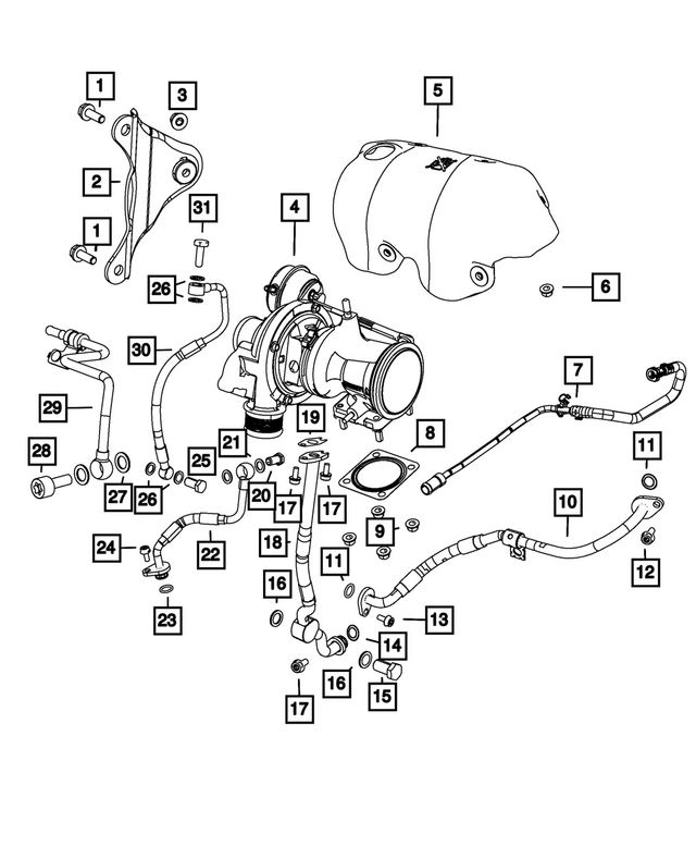 R8325875AA - Engine: Turbocharger, Remanufactured for Mopar Image image