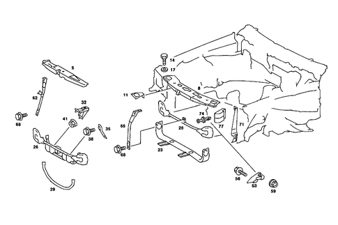 Front Stiffening and Radiator Support for 1988 Mercedes-Benz 190D #1