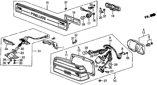 Taillight (DX) for 1987 Honda Prelude #0