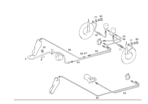Line Arrangement in Case of Self-Levelling Device, a S D & 4MATIC&reg; for 1986 Mercedes-Benz 300E #0