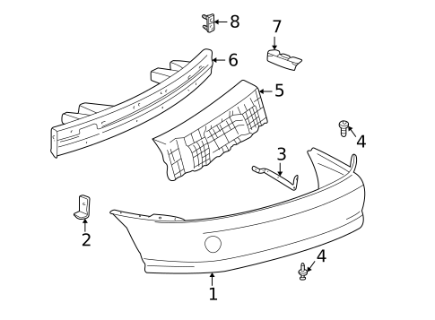 Bumper & Components - Rear for 2002 Pontiac Sunfire #0