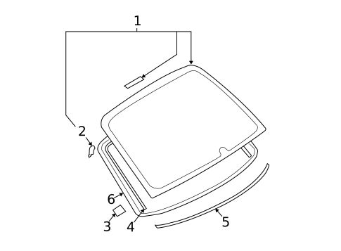 Glass & Hardware - Back for 2006 Subaru Legacy #0