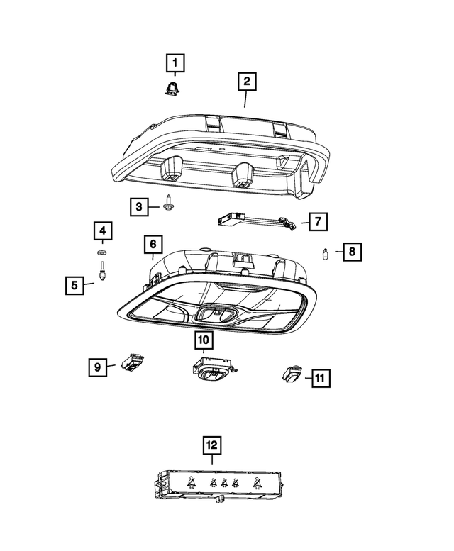 « 1UE042DAAJ – Interior Trim : Suspendue Console pour Mopar Image »