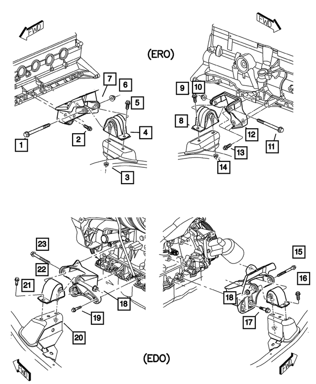 52059285AB - Engine Mounting: Engine Mount Bracket for Mopar Image
