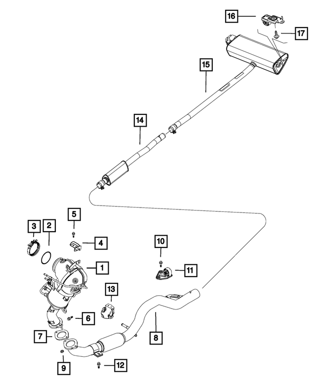 68439720AA - Exhaust: Catalytic Converter for Dodge: Hornet | Fiat: 500X | Jeep: Renegade Image