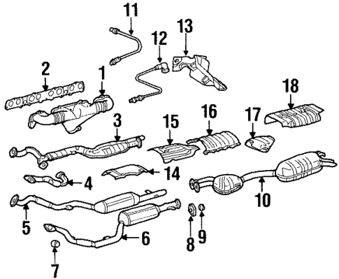 Exhaust Components for 1989 Mercedes-Benz 560 SEC #0