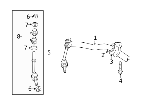 Stabilizer Bar & Components for 2007 Dodge Ram 1500 #1