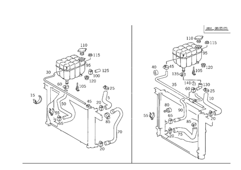 Expansion Tank, Mounting and Hoses for 1993 Mercedes-Benz 600SL #1