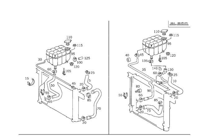 124501318264 - : Hose for Mercedes-Benz Image