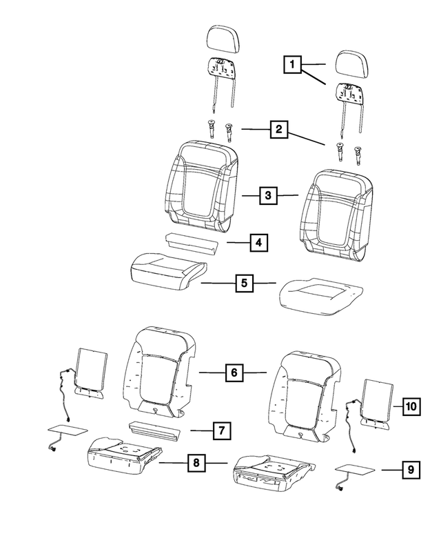 68096259AA - : Seat Back Foam, Left for Mopar Image