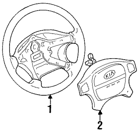 Steering Wheel & Trim for 1995 Kia Sephia #1