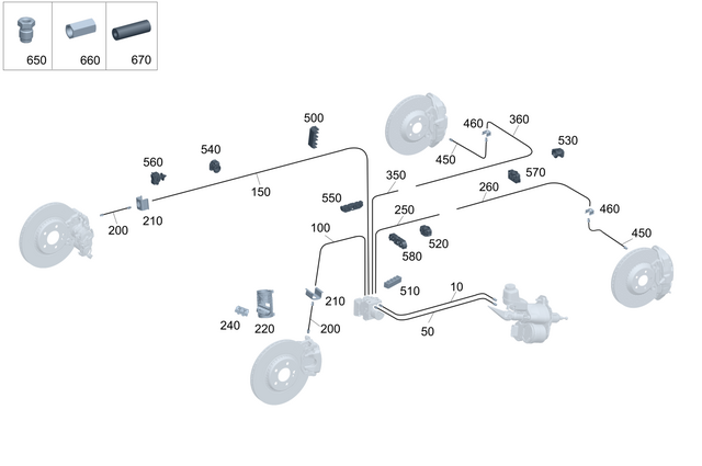 2384280000 - Brake System: Brake Line for Mercedes-Benz Image image